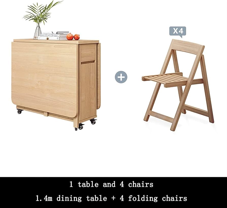 Amazon｜折りたたみ式ダイニングテーブルセット、4脚の椅子を